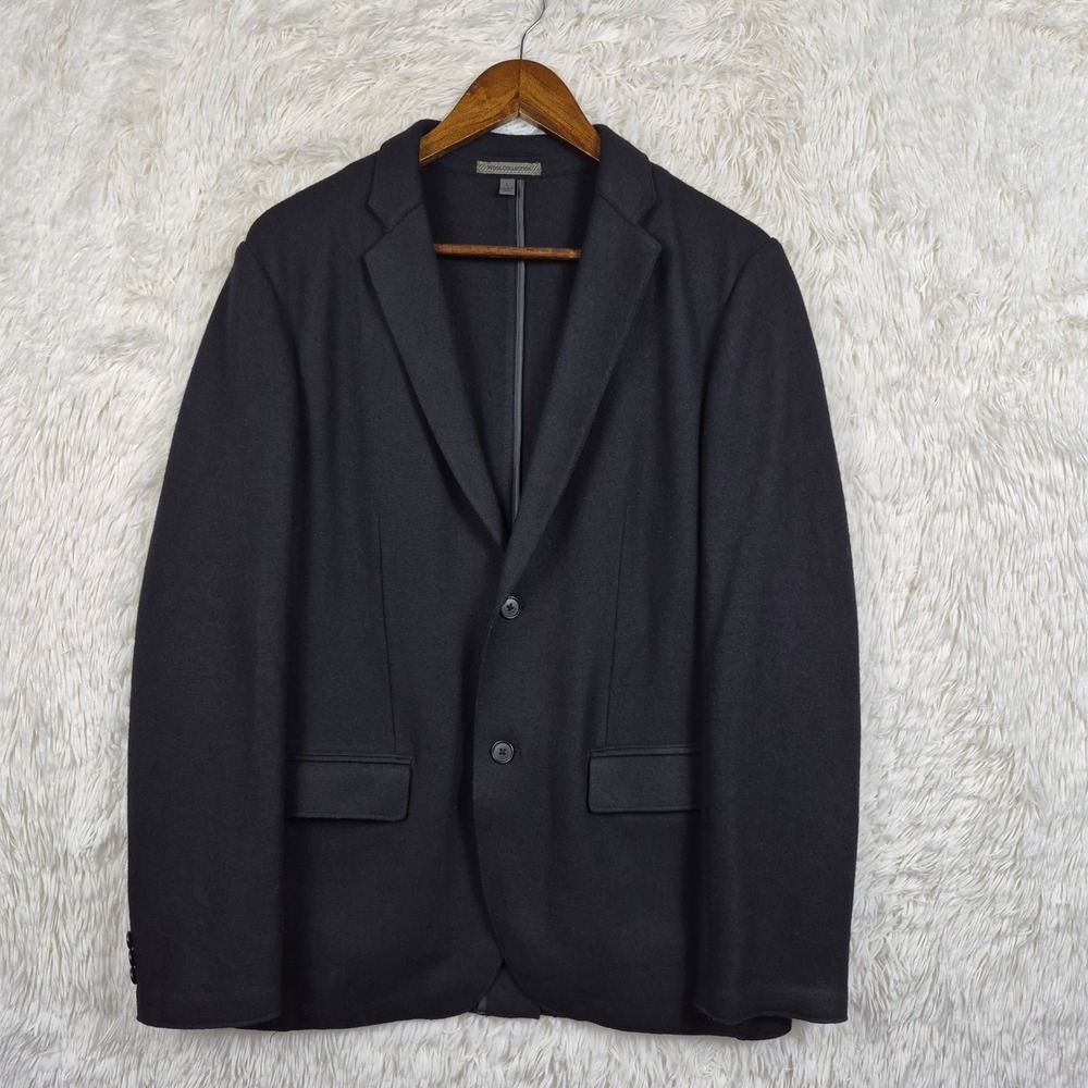 Uniqlo Wool Collection Mens Slim Fit Blazer Jacket Black 40R Unstructured - Picture 1 of 11